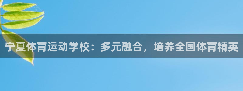 意昂4平台：宁夏体育运动学校：多元融合，培养全国体育精英